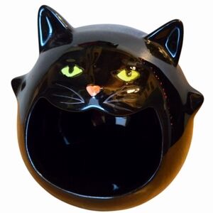 Punctuate *Barnes & Nobles Earthenware BLACK CAT "Open Wide" Treat Dish